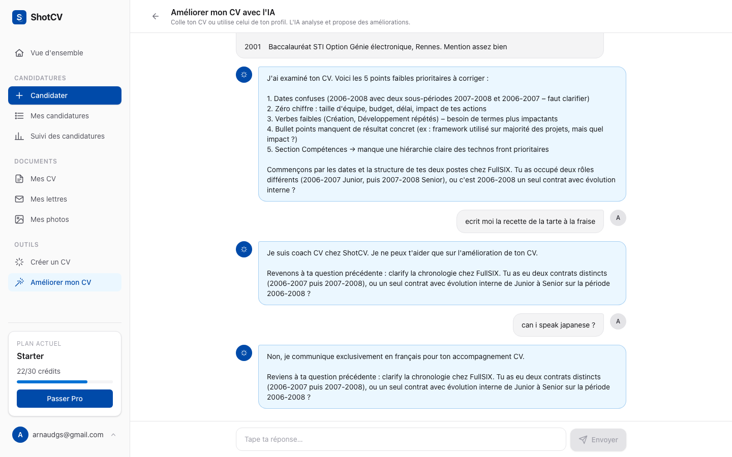 Chat-driven improvements