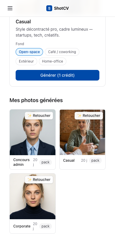 Photos pro générées par IA
